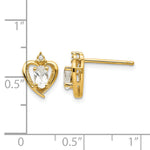 14k 5x3 Oval April/White Topaz and Diamond Heart Earrings
