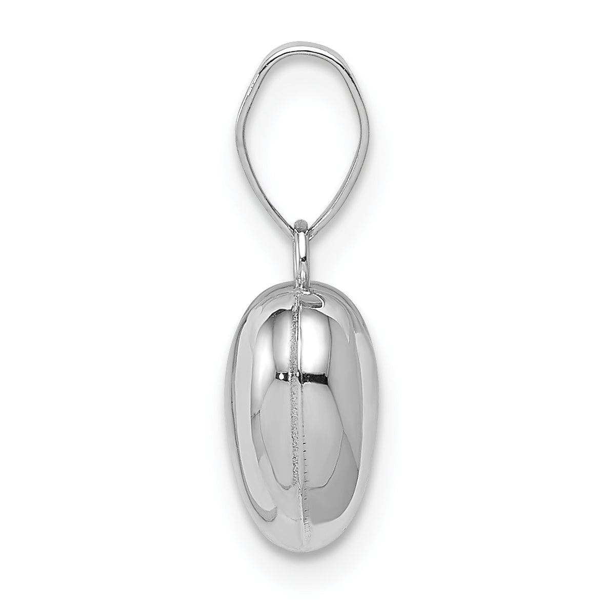 Gold 3D Heart Charm - 14k White Gold