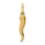 3-D Italian Horn Charm - 14k Yellow Gold