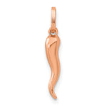 3-D Italian Horn Charm - 14k Rose Gold