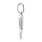 3-D Italian Horn Charm - 14k White Gold