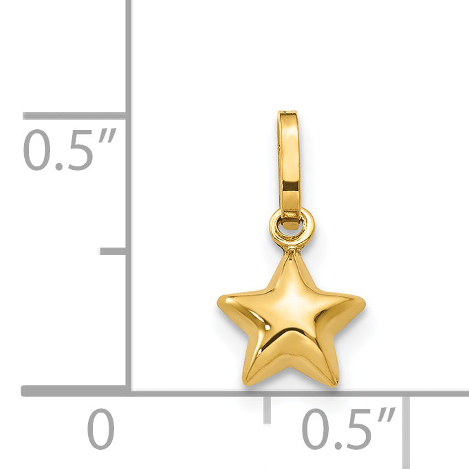 Gold Polished Celestial Pendant - 6.5 x 8.3 mm