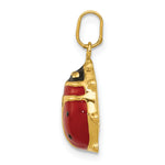 Gold Polished Ladybug Pendant - 11 x 19 mm
