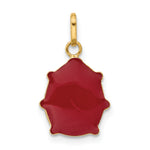 Gold Polished Ladybug Pendant - 11 x 19 mm