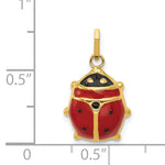 Gold Polished Ladybug Pendant - 11 x 19 mm