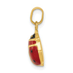 Gold Polished Ladybug Pendant - 9 x 17 mm