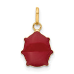 Gold Polished Ladybug Pendant - 9 x 17 mm