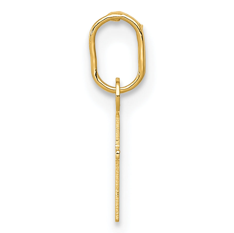 Gold Flat Cross Pendant - 5 x 14 mm