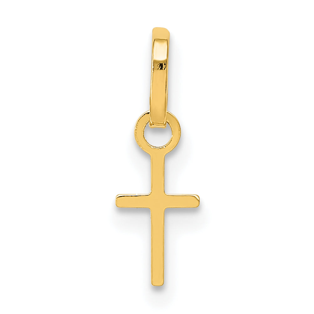 Gold Flat Cross Pendant - 5 x 14 mm#5 x 14 mm