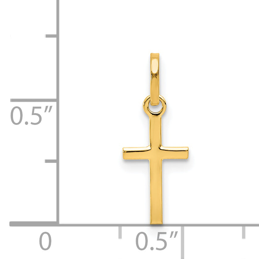 Gold Flat Cross Pendant - 8 x 19 mm