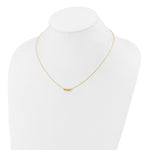 14k Yellow Gold Chain with Four 4mm Spacer Beads 18 inch Necklace, shown on a neck form