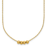 14k Yellow Gold Chain with Four 4mm Spacer Beads 18 inch Necklace