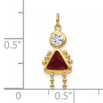 Birthstone Girl Charm - 14k Yellow Gold / January