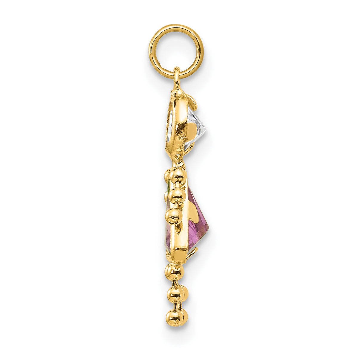 Birthstone Girl Charm - 14k Yellow Gold / June
