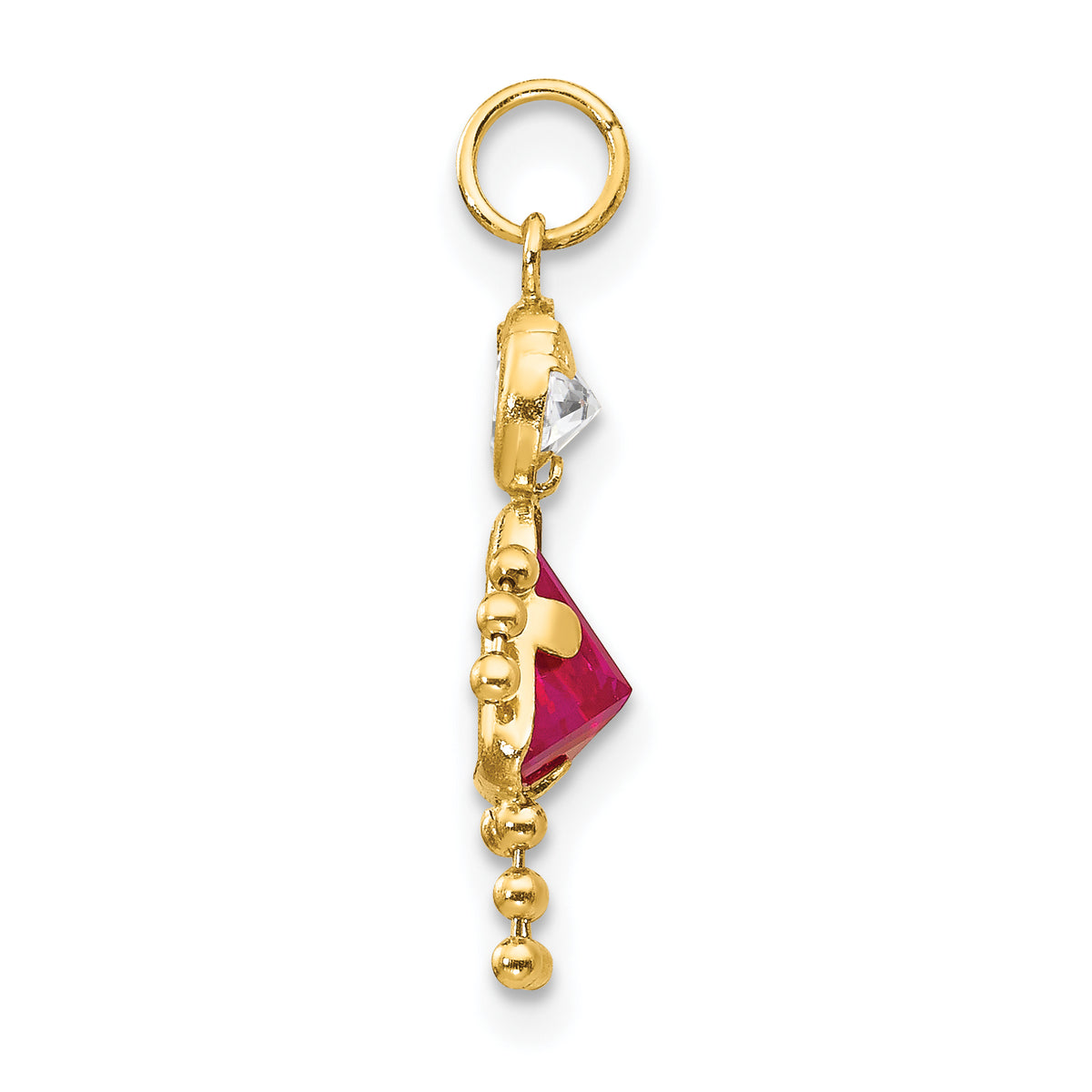 Birthstone Girl Charm - 14k Yellow Gold / July