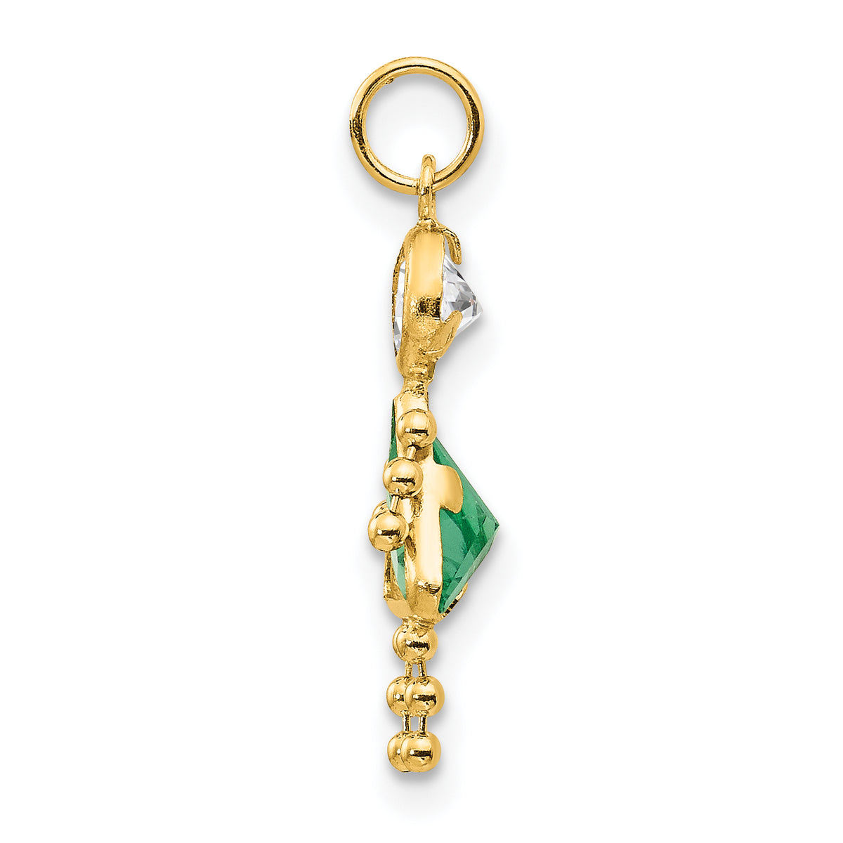 Birthstone Girl Charm - 14k Yellow Gold / August