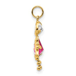 Birthstone Girl Charm - 14k Yellow Gold / October