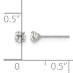 Round CZ Post Earrings - 14k White Gold / Round / 3 mm