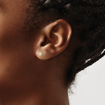 Round CZ Post Earrings - 14k Yellow Gold / Round / 4 mm