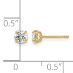 Round CZ Post Earrings - 14k Yellow Gold / Round / 4 mm