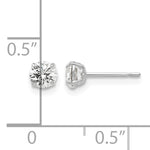 Round CZ Post Earrings - 14k White Gold / Round / 4 mm
