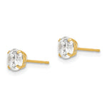 Round CZ Post Earrings - 14k Yellow Gold / Round / 5 mm