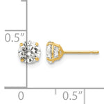Round CZ Post Earrings - 14k Yellow Gold / Round / 5 mm