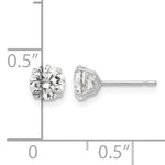 Round CZ Post Earrings - 14k White Gold / Round / 5 mm