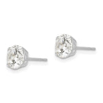 Round CZ Post Earrings - 14k White Gold / Round / 6 mm