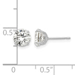 Round CZ Post Earrings - 14k White Gold / Round / 6 mm