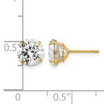 Round CZ Post Earrings - 14k Yellow Gold / Round / 7 mm