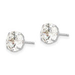 Round CZ Post Earrings - 14k White Gold / Round / 7 mm