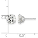 Round CZ Post Earrings - 14k White Gold / Round / 7 mm