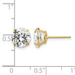 Round CZ Post Earrings - 14k Yellow Gold / Round / 8 mm