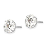 Round CZ Post Earrings - 14k White Gold / Round / 8 mm