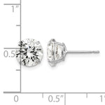 Round CZ Post Earrings - 14k White Gold / Round / 8 mm