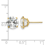 Round CZ Post Earrings - 14k Yellow Gold / Round / 9 mm