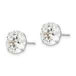 Round CZ Post Earrings - 14k White Gold / Round / 9 mm