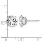 Round CZ Post Earrings - 14k White Gold / Round / 9 mm