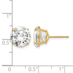 Round CZ Post Earrings - 14k Yellow Gold / Round / 10 mm