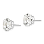 Round CZ Post Earrings - 14k White Gold / Round / 10 mm
