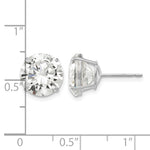 Round CZ Post Earrings - 14k White Gold / Round / 10 mm