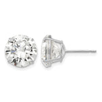 Round CZ Post Earrings - 14k White Gold / Round / 10 mm
