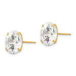 Round CZ Post Earrings - 14k Yellow Gold / Round / 11 mm