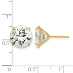 Round CZ Post Earrings - 14k Yellow Gold / Round / 11 mm