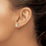 Round CZ Post Earrings - 14k Yellow Gold / Square / 8 mm