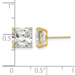 Round CZ Post Earrings - 14k Yellow Gold / Square / 8 mm