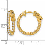 Diamond Hoops with Safety Clasps - 14k Yellow Gold / Diamond / I1 (AA)