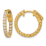 Diamond Hoops with Safety Clasps - 14k Yellow Gold / Diamond / I1 (AA)