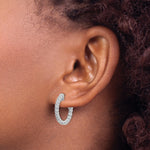 True Origin Lab Grown Diamond Round Hoops with Safety Clasps - 14k White Gold
